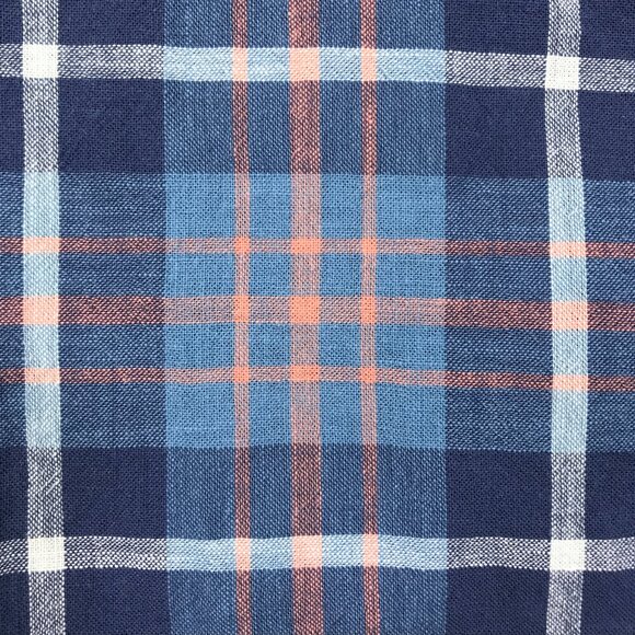 J Crew Shirt Men's XL Blue Orange Plaid Button Down Long Sleeve Pocket Cotton - Picture 5 of 12